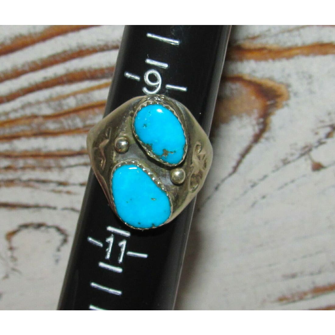 Navajo Kingman Turquoise Ring Size 10 Sterling Silver Native