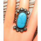 Navajo Kingman Turquoise Ring Size 7 Sterling Silver M. 