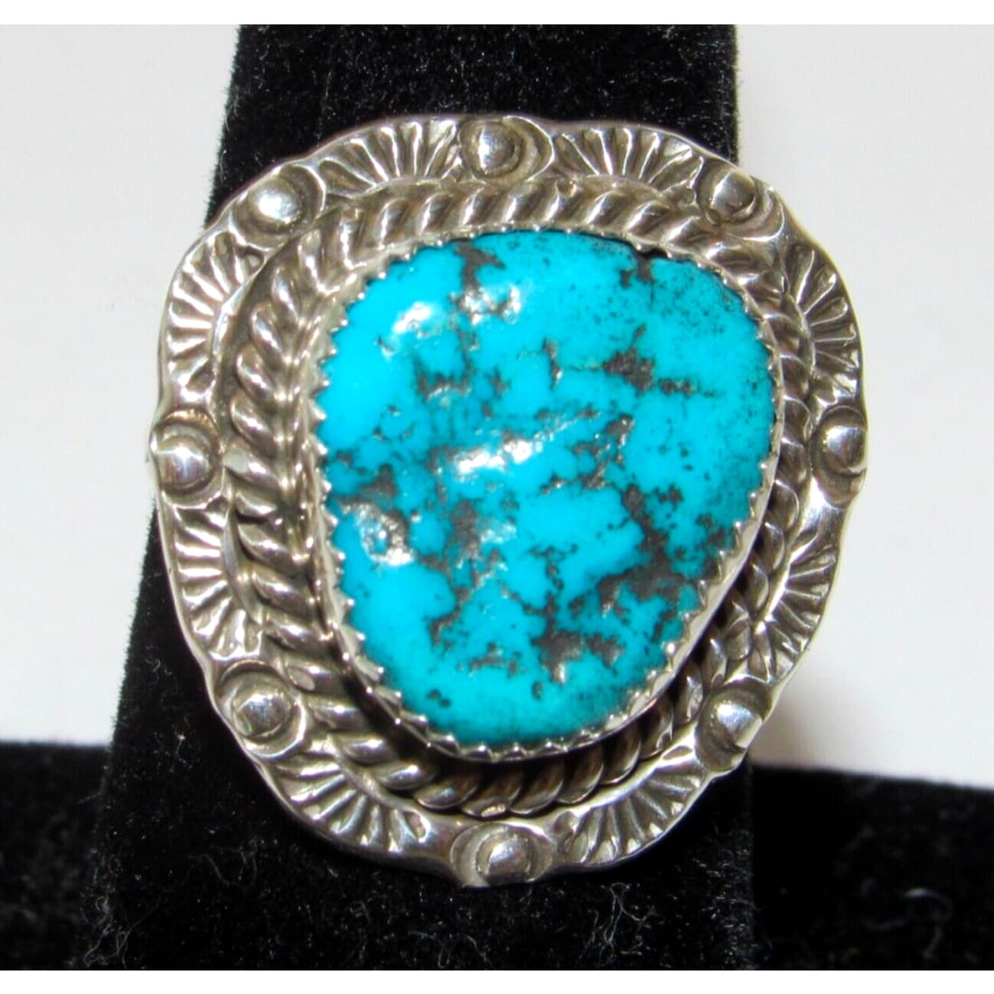 Navajo Kingman Turquoise Ring Sz 7 Sterling Silver Native