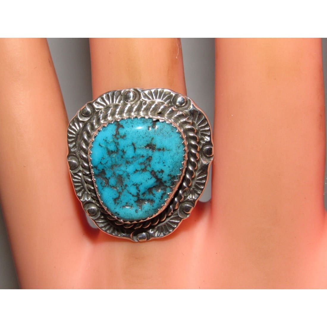 Navajo Kingman Turquoise Ring Sz 7 Sterling Silver Native