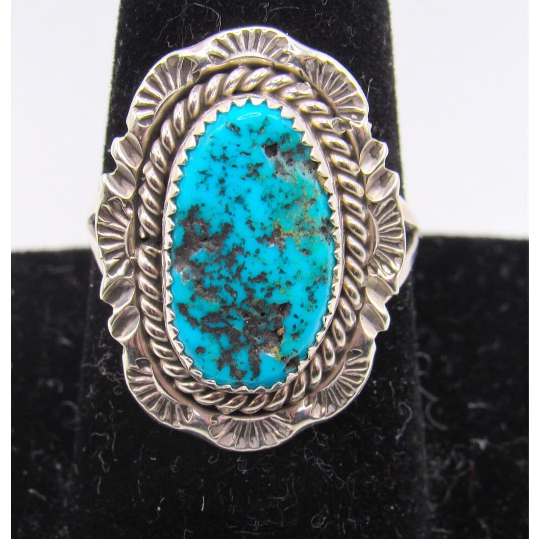 Navajo Kingman Turquoise Ring Sz 9 Sterling Silver Native
