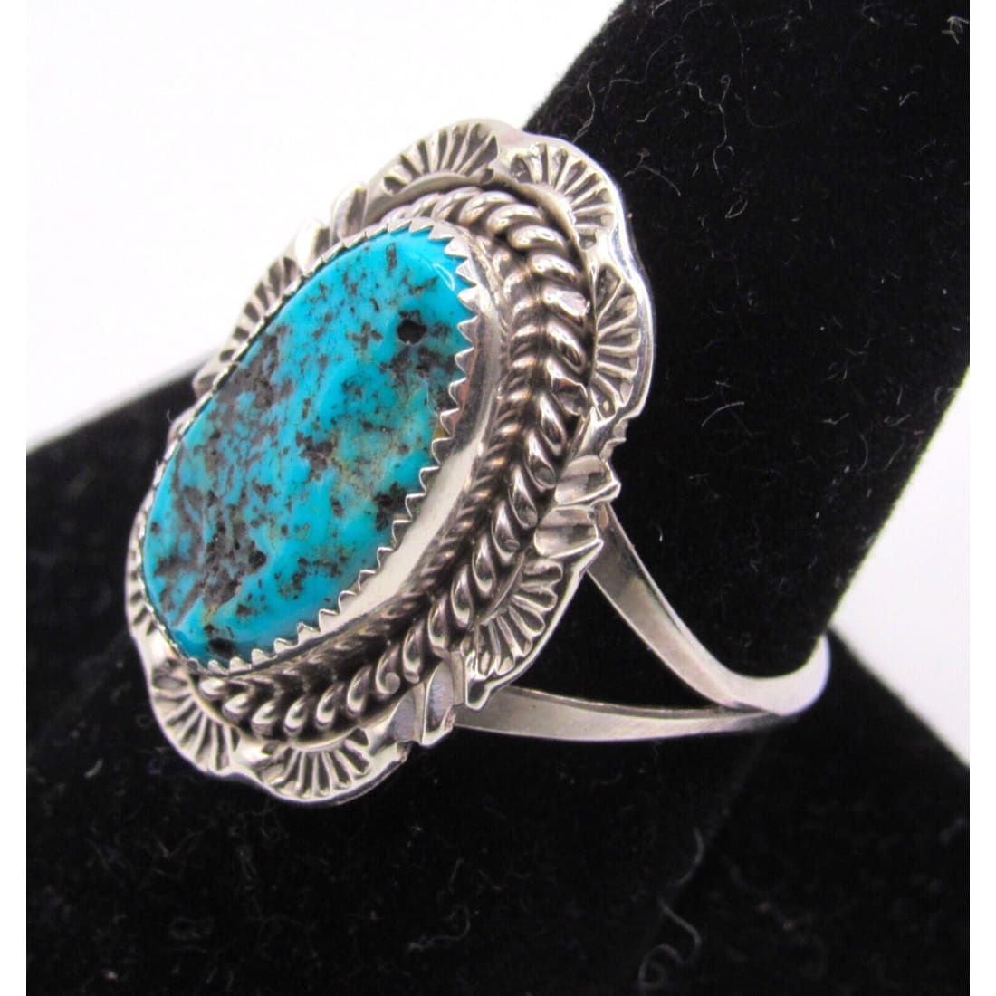 Navajo Kingman Turquoise Ring Sz 9 Sterling Silver Native