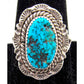 Navajo Kingman Turquoise Ring Sz 9 Sterling Silver Native