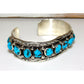 Navajo Kingman Turquoise Row Cuff Bracelet Sterling Silver 