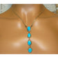 Navajo Kingman Turquoise Small Lariat Necklace Sterling