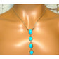 Navajo Kingman Turquoise Small Lariat Necklace Sterling