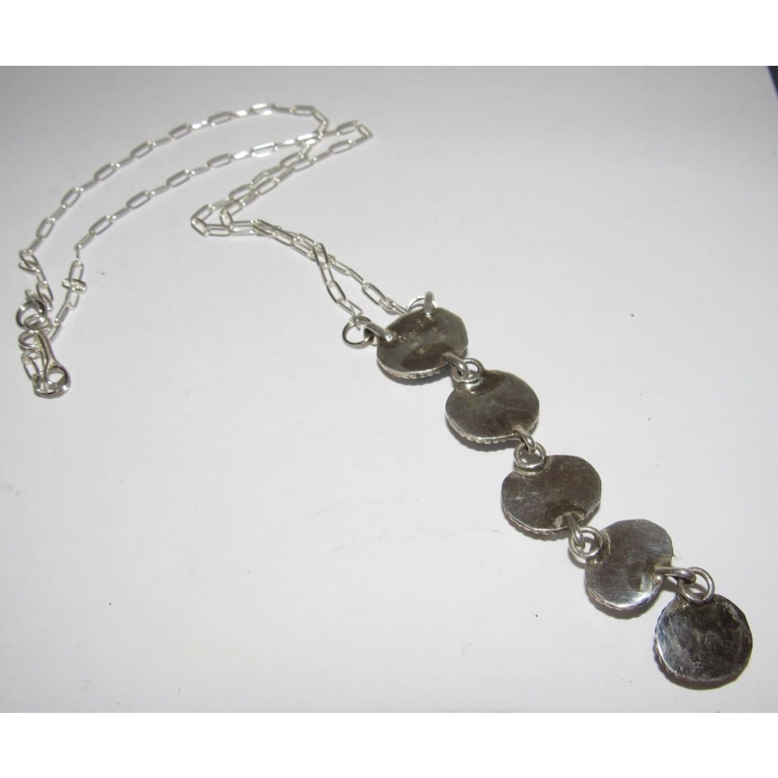 Navajo Kingman Turquoise Small Lariat Necklace Sterling 