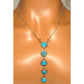 Navajo Kingman Turquoise Small Lariat Necklace Sterling