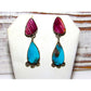 Navajo Kingman Turquoise Spiny Sterling Silver Dangle 
