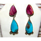 Navajo Kingman Turquoise Spiny Sterling Silver Dangle 