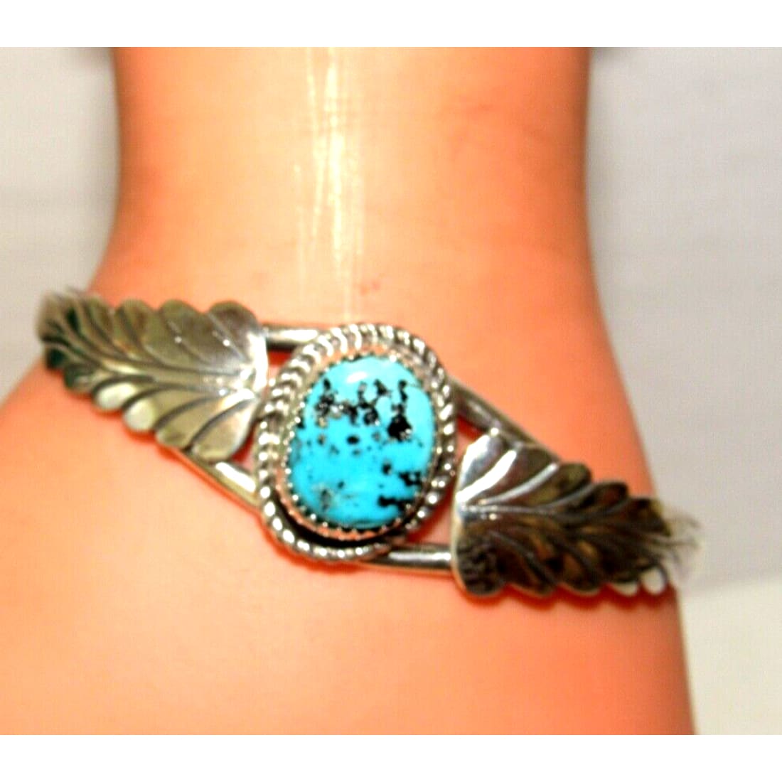 Navajo Kingman Turquoise Stacker Cuff Bracelet Sterling