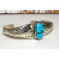 Navajo Kingman Turquoise Stacker Cuff Bracelet Sterling 