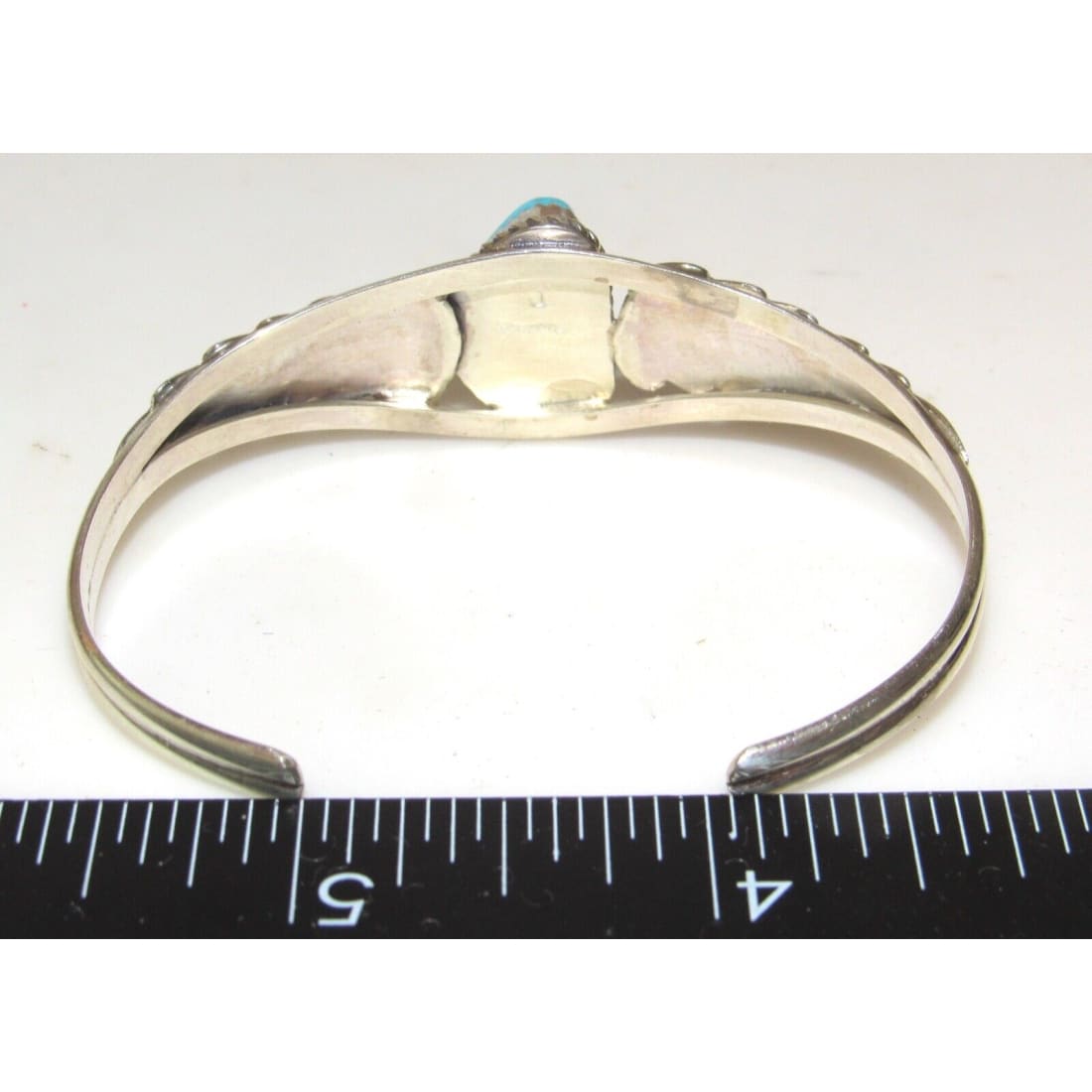 Navajo Kingman Turquoise Stacker Cuff Bracelet Sterling 
