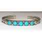Navajo Kingman Turquoise Stacker Cuff Bracelet Sterling