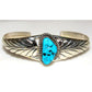 Navajo Kingman Turquoise Stacker Cuff Bracelet Sterling 