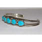 Navajo Kingman Turquoise Stacker Cuff Bracelet Sterling