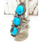 Navajo Kingman Turquoise Statement Ring Size 8 Sterling 