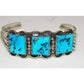 Navajo Kingman Turquoise Sterling Silver Cuff Bracelet 