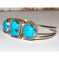 Navajo Kingman Turquoise Sterling Silver Cuff Bracelet