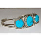 Navajo Kingman Turquoise Sterling Silver Cuff Bracelet