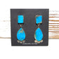 Navajo Kingman Turquoise Sterling Silver Dangle Earrings Native American Signed Native American