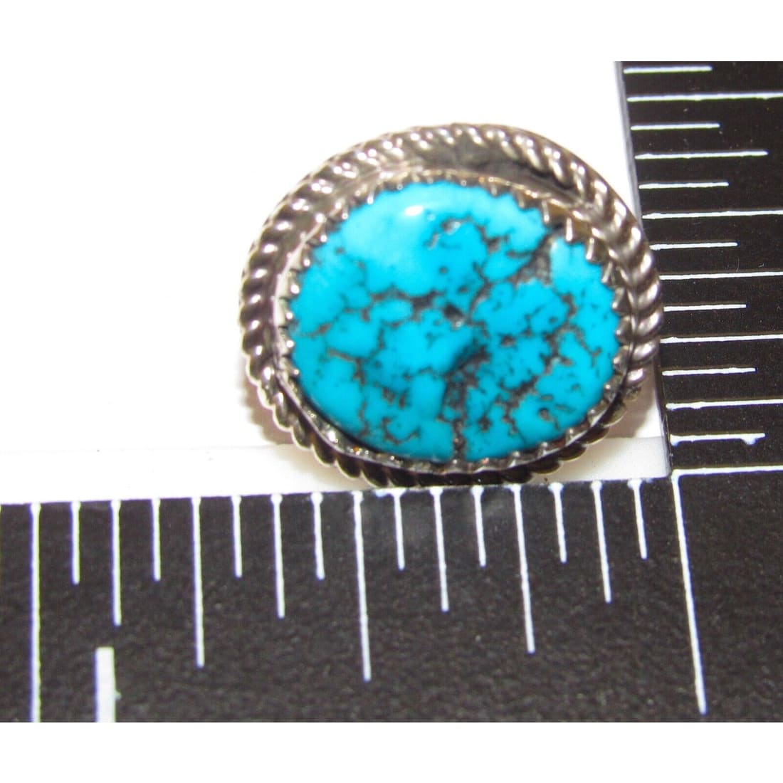 Navajo Kingman Turquoise Stud Earrings Sterling Silver 
