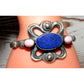 Navajo Lapis Pink Shell Cuff Bracelet Sterling Silver