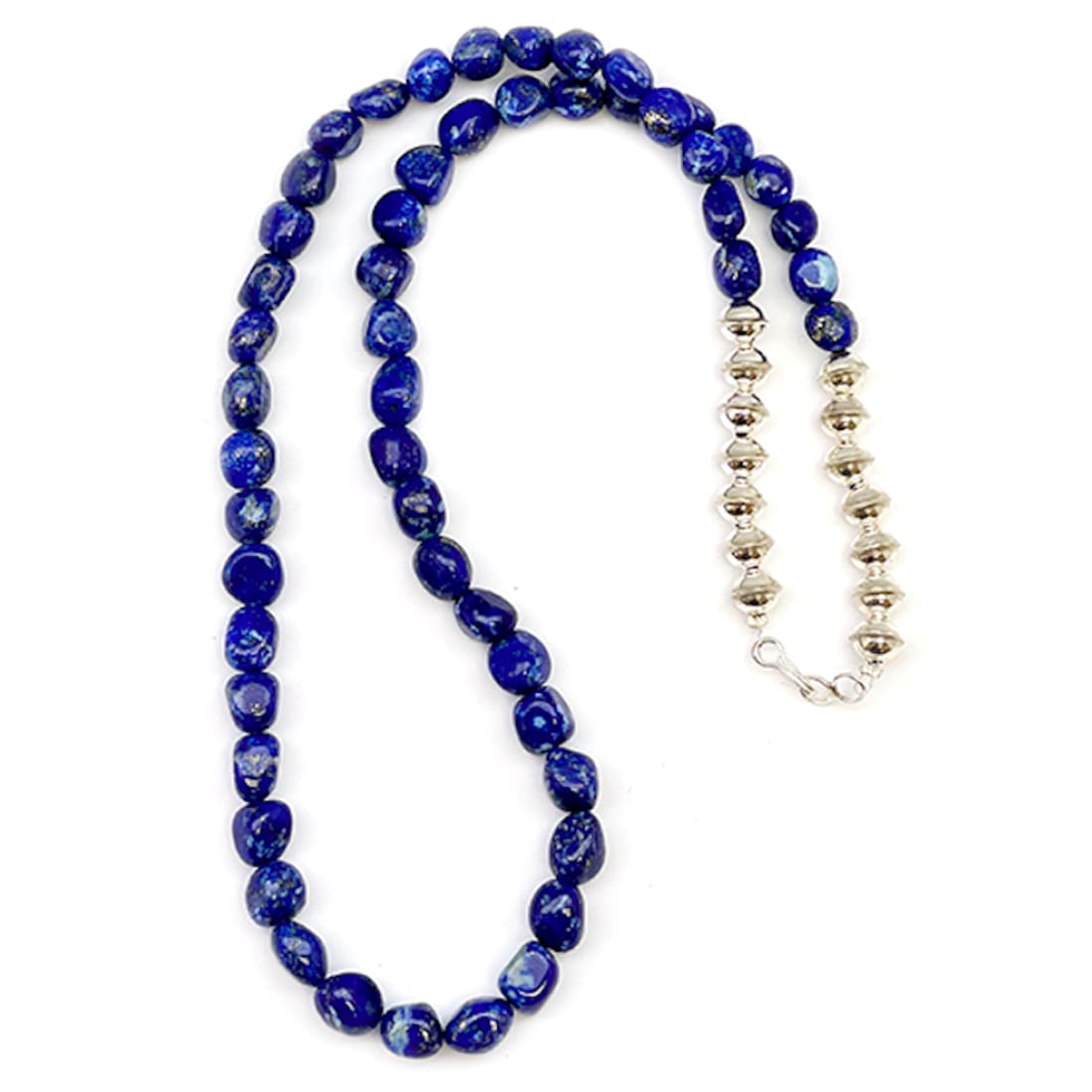 Navajo Lapis Sterling Beaded Heishi Choker Necklace Native 