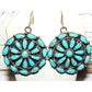 Navajo Large Turquoise Cluster Dangle Earrings Sterling