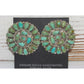Navajo Large Turquoise Cluster Earrings Sterling Silver 1.5 