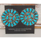 Navajo Large Turquoise Cluster Post Earrings Sterling Silver