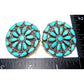 Navajo Large Turquoise Cluster Post Earrings Sterling Silver