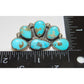 Navajo Large Turquoise Half Cluster Post Earrings Sterling 