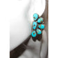 Navajo Large Turquoise Half Cluster Post Earrings Sterling 