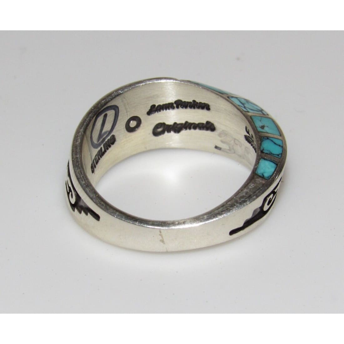 NAVAJO LONN PARKER Ring Size 7 Sterling Silver Turquoise 