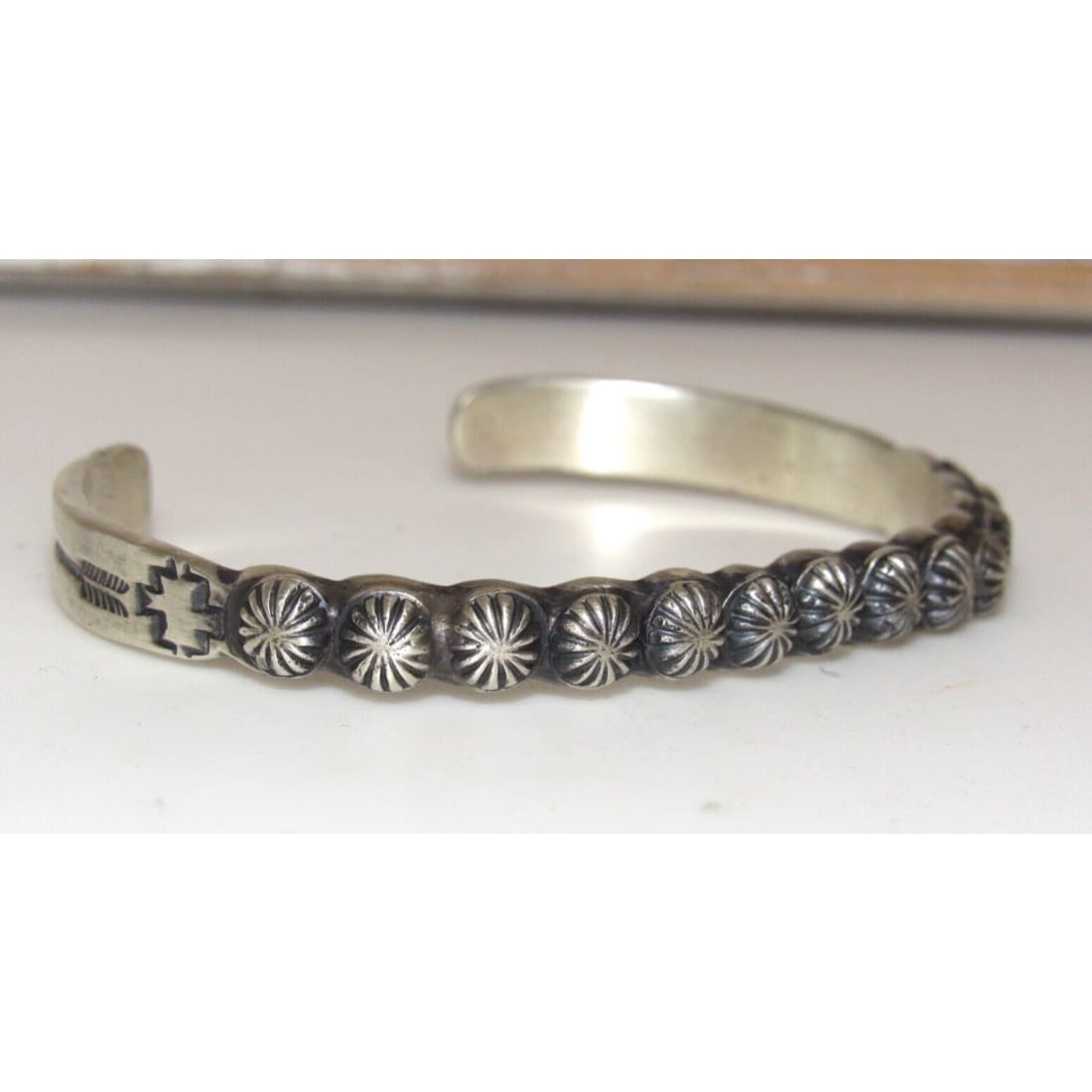 Navajo Martha Cayatineto Stacker Cuff Bracelet Sterling 
