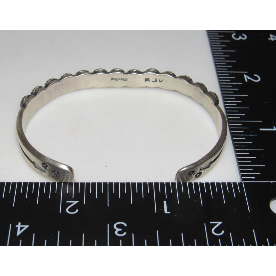 Navajo Martha Cayatineto Stacker Cuff Bracelet Sterling 