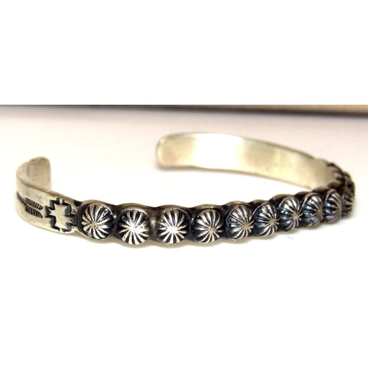 Navajo Martha Cayatineto Stacker Cuff Bracelet Sterling 