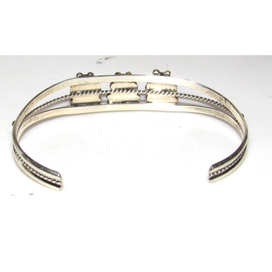 Navajo Mediterranean Coral Cuff Bracelet Sterling Silver 