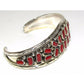 Navajo Mediterranean Coral Cuff Bracelet Sterling Silver 