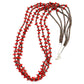 Navajo Mediterranean Coral Heishi Necklace Sterling Silver