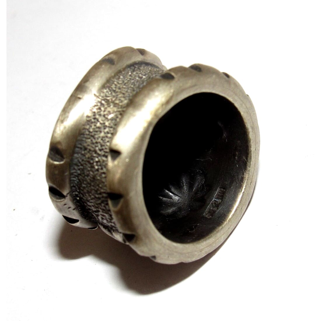 Navajo MONTY CLAW Ring Size 9 Tufa Cast Sterling Silver 