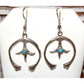 Navajo Naja Earrings Sterling Silver Turquoise Native American Sand Cast Handmade