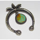 Navajo Naja Pendant Carico Lake Turquoise Cast Sterling 