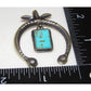 Navajo Naja Pendant Kingman Turquoise Cast Sterling Silver 