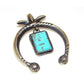 Navajo Naja Pendant Kingman Turquoise Cast Sterling Silver 
