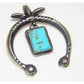 Navajo Naja Pendant Kingman Turquoise Cast Sterling Silver 