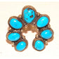 Navajo Naja Ring Size 8.5 Kingman Turquoise Statement Ring 