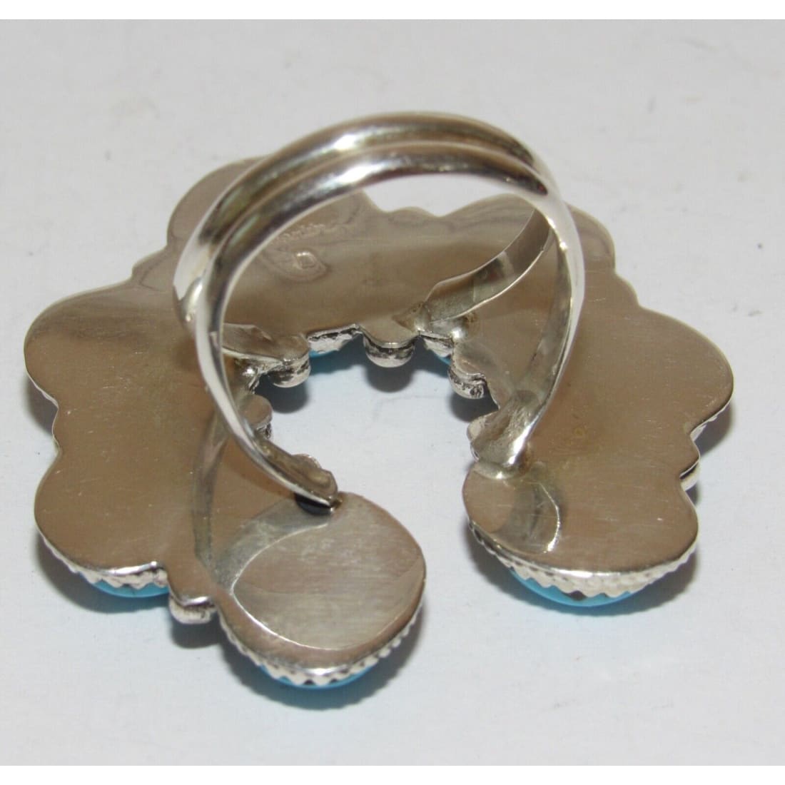 Navajo Naja Ring Size 8.5 Kingman Turquoise Statement Ring 