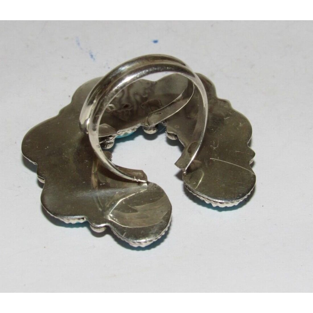 Navajo Naja Ring Size 8 Kingman Turquoise Statement Ring